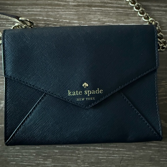 Kate Spade Black Crossbody with Gold Chain - Picture 2 of 4